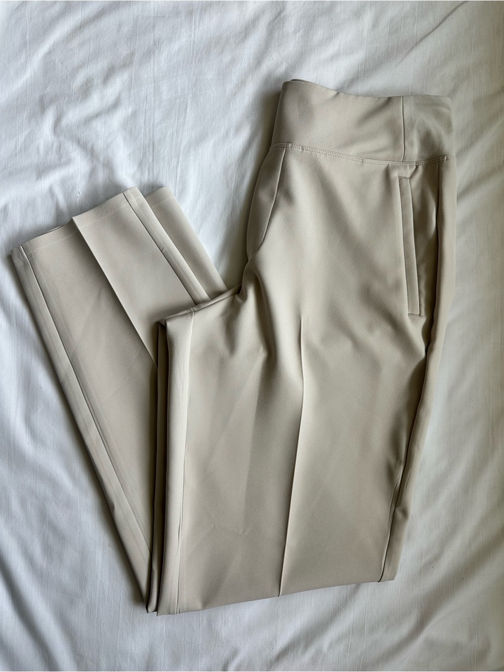 Athleta Endless High Rise Tailored Stretch Cream Dress Pants - Picture 3 of 13